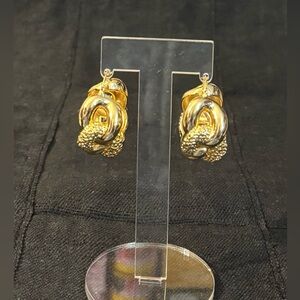Chunky Elegant Gold Knot Earrings.